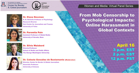 Women and Media: Virtual Panel Series. From Mob Censorship to Psychological Impacts: Online Harassment in Global Contexts