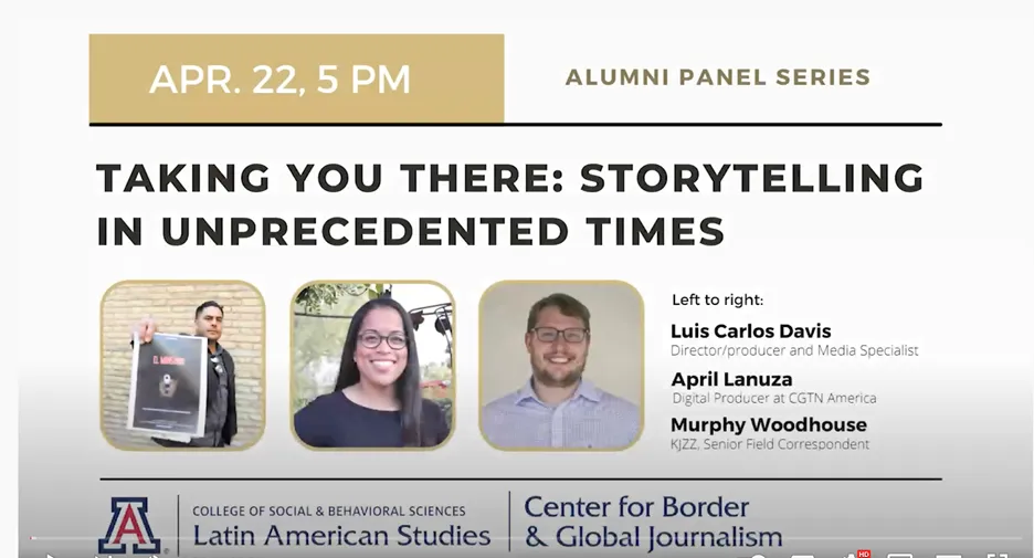 alumni panel series "taking you there: storytelling in unprecedented times"