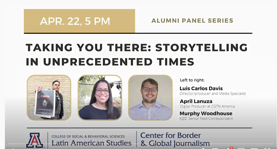 alumni panel series "taking you there: storytelling in unprecedented times"