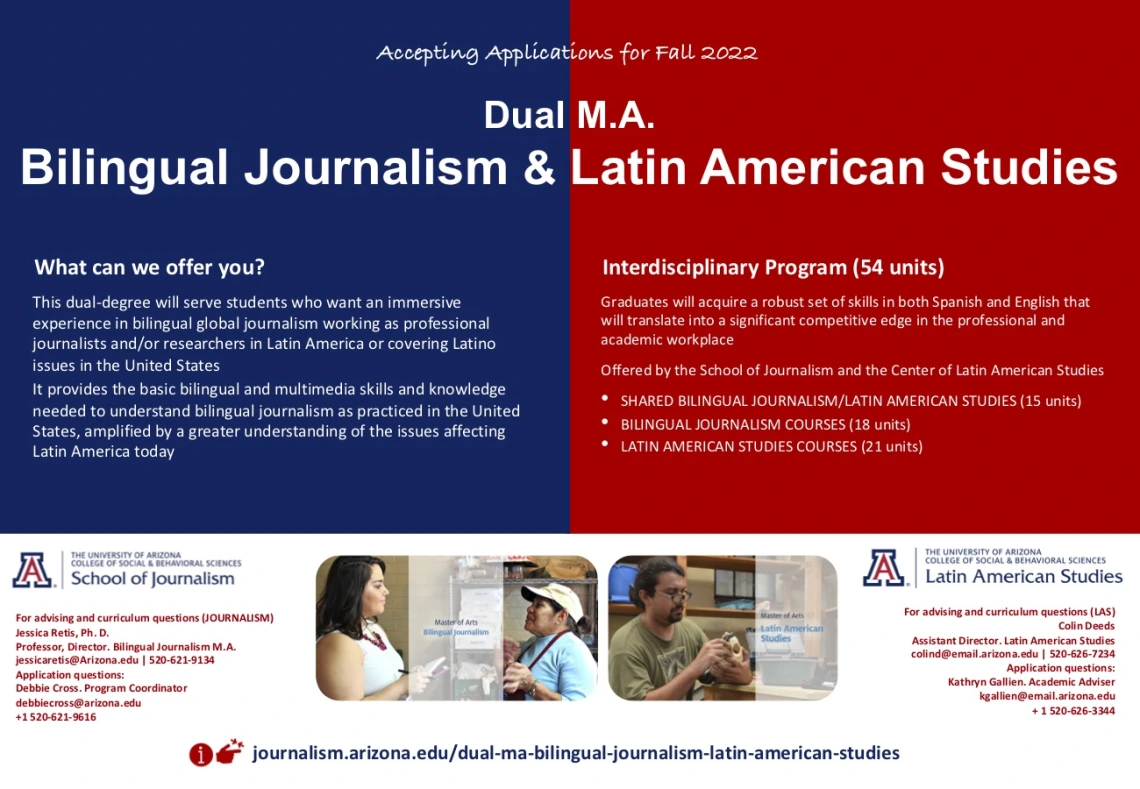 Info for new dual M.A. in bilingual journalism and Latin American Studies